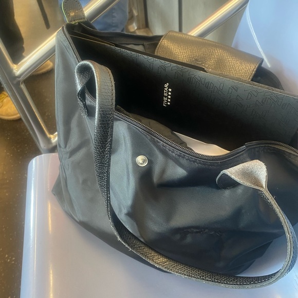 LONGCHAMP MONOCHROM ALL-BLACK Frm TUNISIA GORG Bag LUX RARE GENUINE SLEEK Lrg - Picture 14 of 16